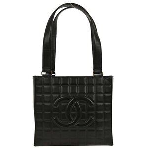 Chanel Black Lambskin Choco Bar Tote Handbag XX40782